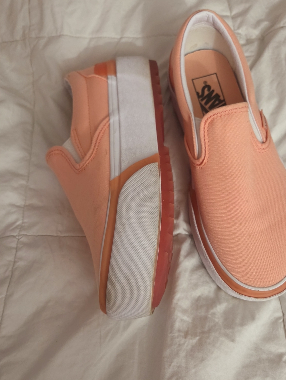 Vans Peach Canvas Slip-On Sneakers - Picture 3 of 3